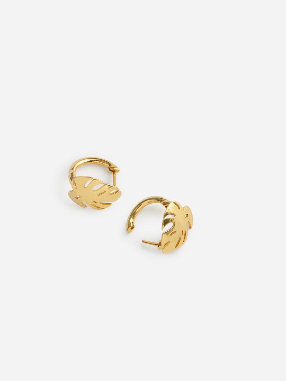 NWT Madewell Gold Monstera Hoop Earrings